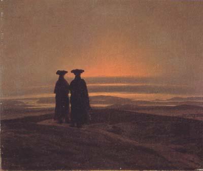 Caspar David Friedrich Two Men at Twilight (mk10) oil painting image